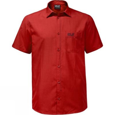 Camisa Jack Wolfskin El Dorado Hombre Rojas - Chile OPQ580271